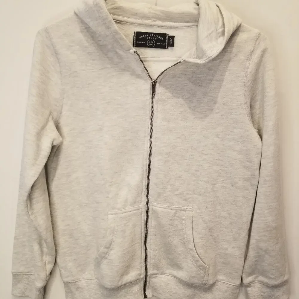 Urban Heritage‎ Grey Zipper Hoodie Youth L 14 - Picture 3 of 10